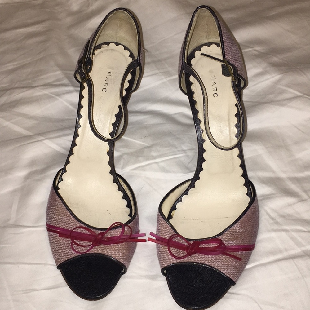 MARC JACOBS 40 Lavender tweed black leather strap